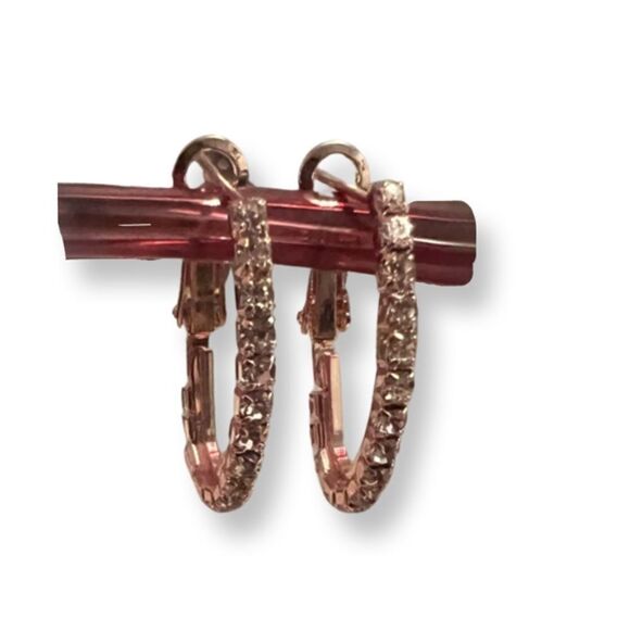 ⭐️3/$25⭐️ Brand New Diamond Chain Link Rose Gold Earrings - Picture 3 of 3